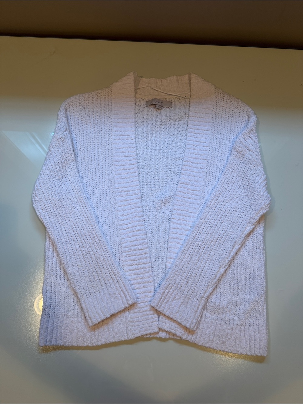 Loft White Cardigan Size M